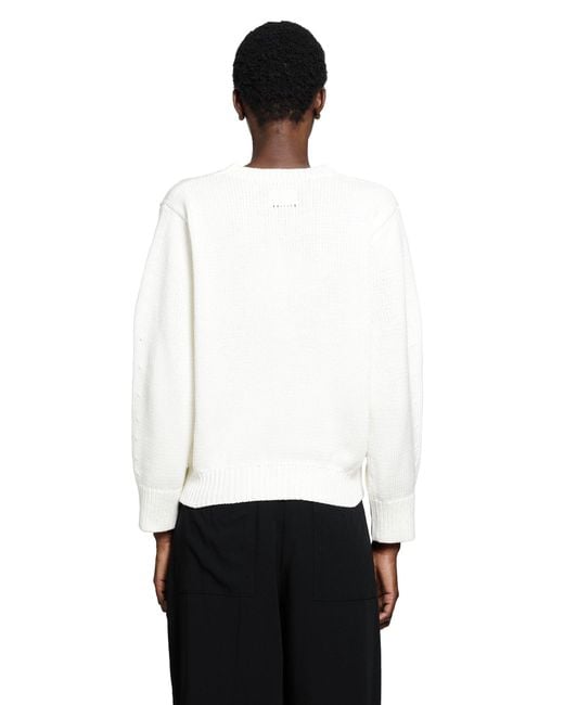 Totême White Oversized Crew Knit