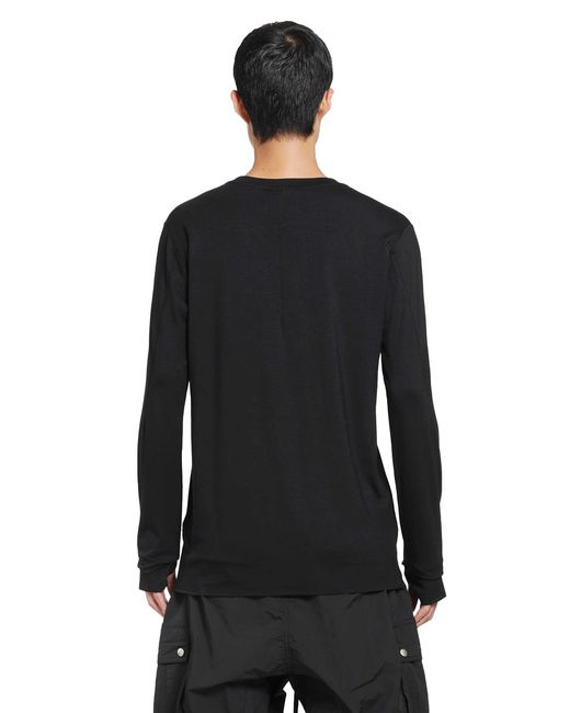 Thom Krom Black Stretch Viscose Long Sleeve T-Shirt for men