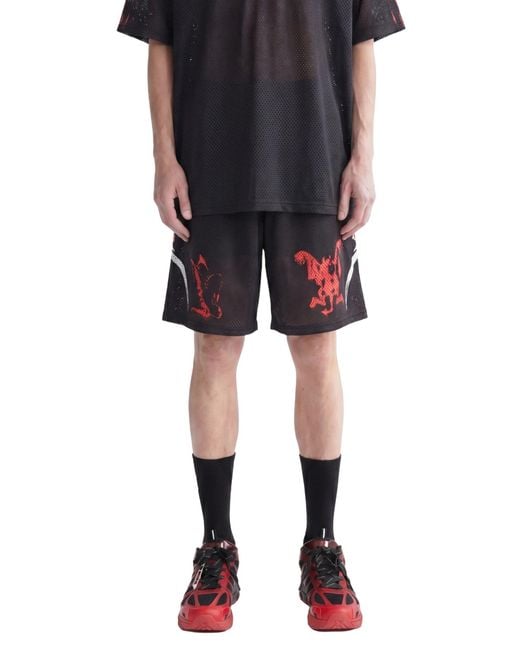 44 Label Group Black Y2K Shorts for men