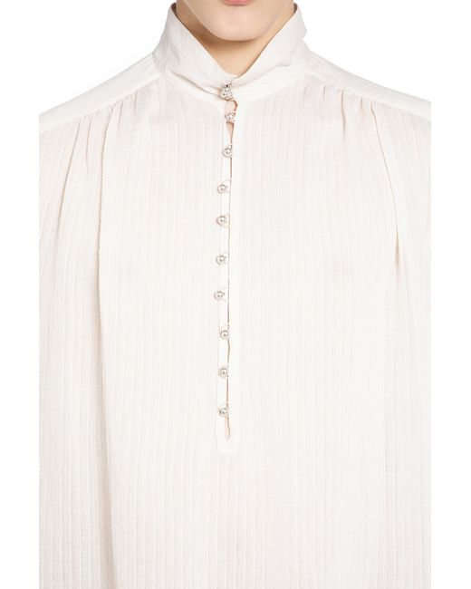 Ann Demeulemeester White Thorald High Comfort Cropped Serafino Top for men