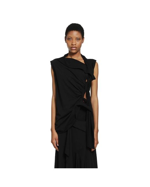 Yohji Yamamoto Black Braided Sleeveless T