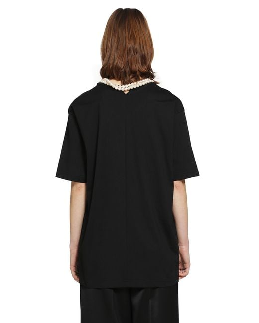 Junya Watanabe Black Cotton Jersey T-Shirt With Split