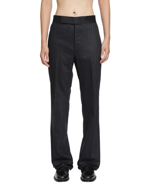 Tom Ford Blue Herringbone Stripe Wool Trousers for men