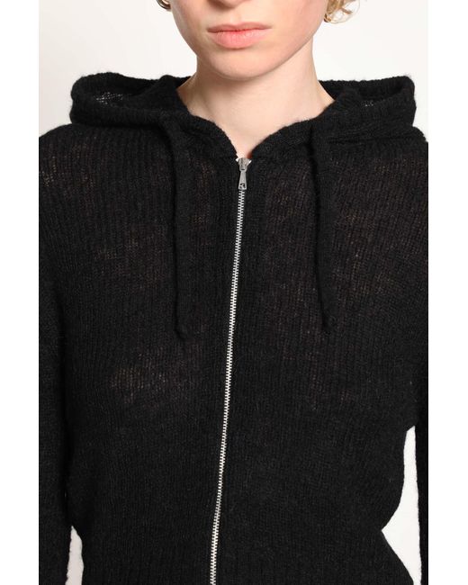 Our Legacy Black Fuzzy Alpaca Compact Hood