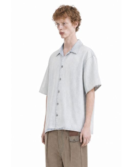 Loewe Gray Anagram Short Sleeve Shirt for men