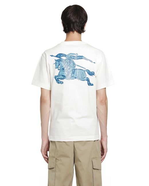 Burberry White Heritage Logo Cotton T-Shirt for men