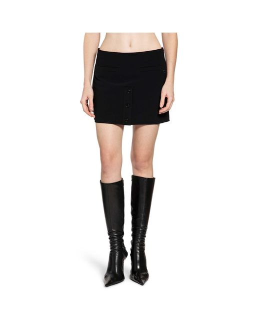 Courreges Black Buttoned Mini Skirt