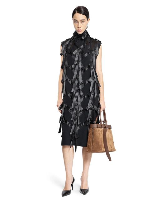 Prada Black Sablé Dress With Bows