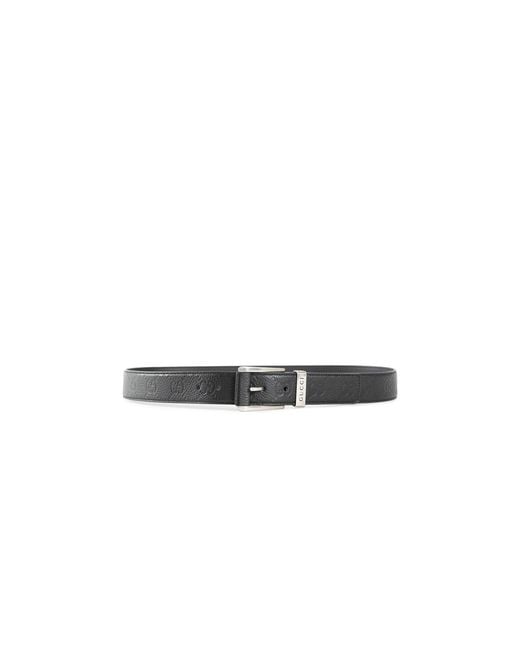 Gucci Black Jumbo Gg Leather Belt for men