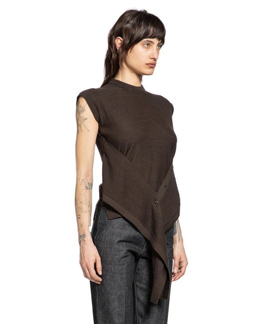 Lemaire Black Sleeveless Buttoned Top