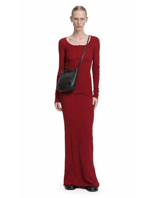 Marc Le Bihan Red Stretch Long Sleeve Corset Top