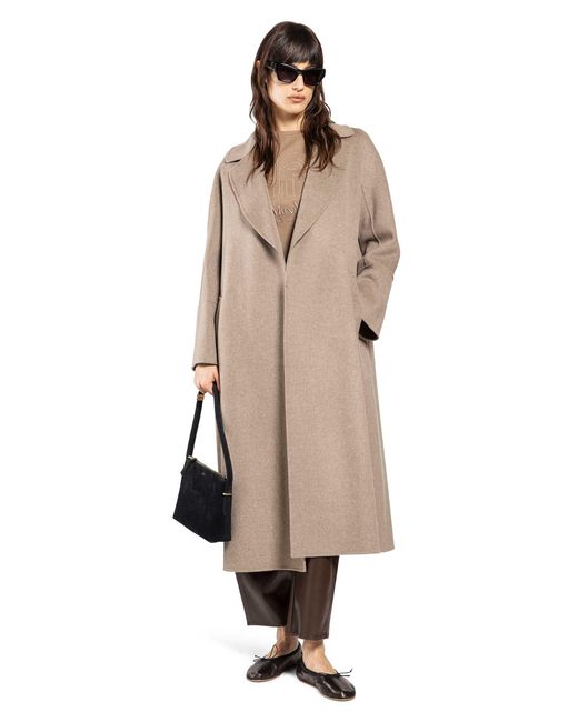 Max Mara Natural Wool Wrap Coat
