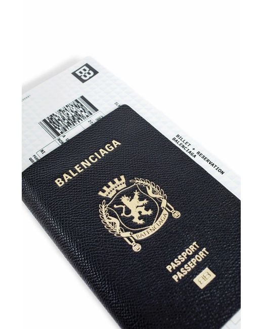 Balenciaga Blue Passport Long Wallet 1 Ticket for men