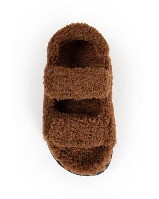 Moon Boot Brown Shearling Sandals