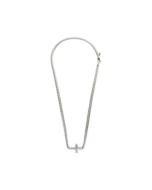 Emanuele Bicocchi Metallic Notre Dame Cross Chain Necklace for men