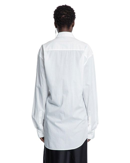 Ann Demeulemeester White Elisabeth Long High Comfort Pocket Shirt