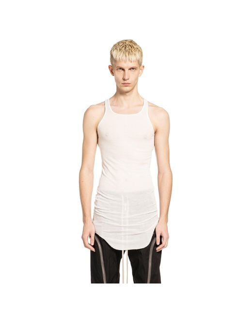 Rick Owens White Forever Basic Rib Tank for men