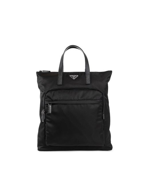 Prada Black Re-Nylon And Saffiano Leather Tote Bag for men