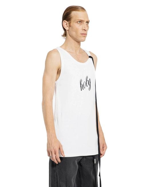 Ann Demeulemeester White Holy Standard Tank Top for men