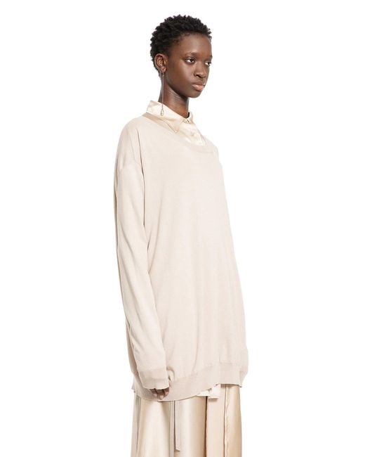 Ann Demeulemeester Natural Cotton Cashmere Silk Knit