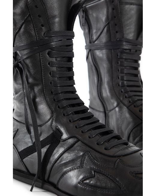 Ann Demeulemeester Black Palne High-top Boxing Sneakers for men