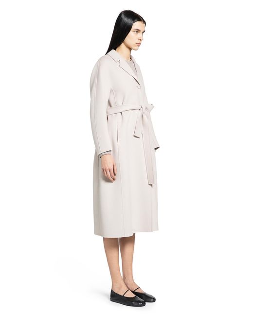 Max Mara White Flared Wool Coat