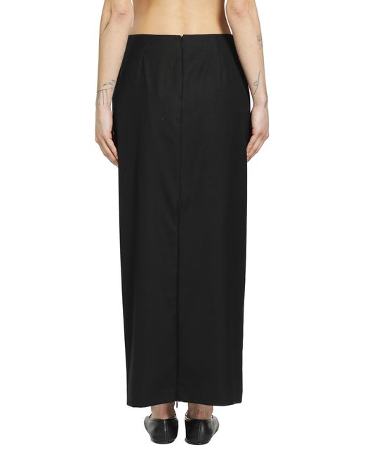 The Row Black Bartelle Wool Skirt