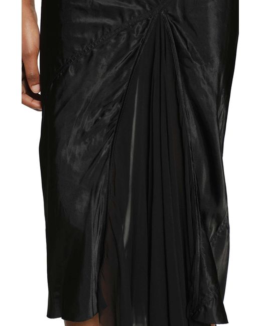 Rick Owens Black Temple A-Line Bias Skirt