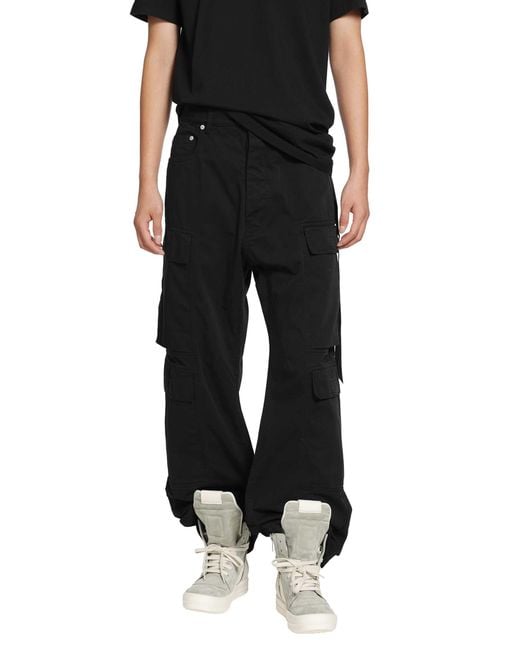 Rick Owens Black Tower Double Cargo Jeans for men