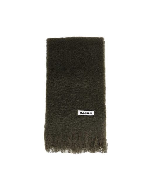 Jil Sander Green Plain Scarf
