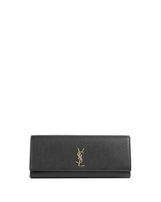 Saint Laurent Black Grain De Poudre Leather Kate Clutch