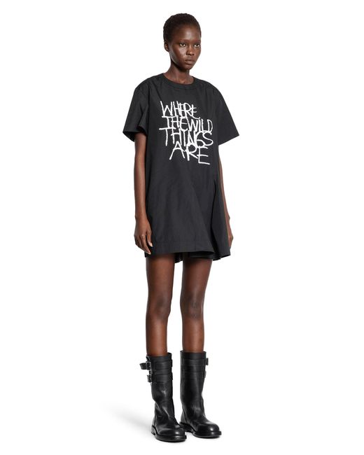 Sacai Black Where The Wild Things Are Poplin Dress
