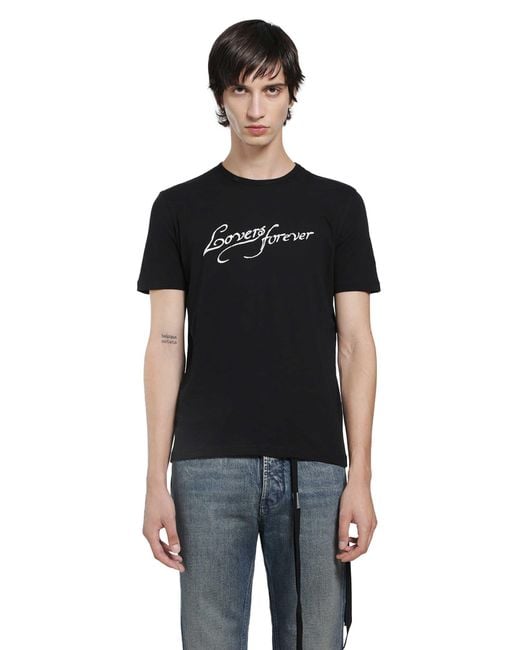 Ann Demeulemeester Black Baptist 'Lovers Forever' Standard T-Shirt for men