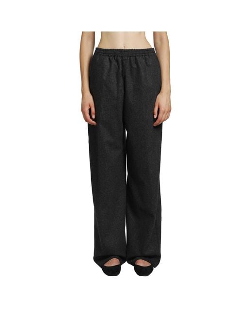 Jil Sander Black Wool Flannel Trousers