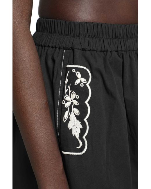 Renli Su Black Cropped Barrell Trousers
