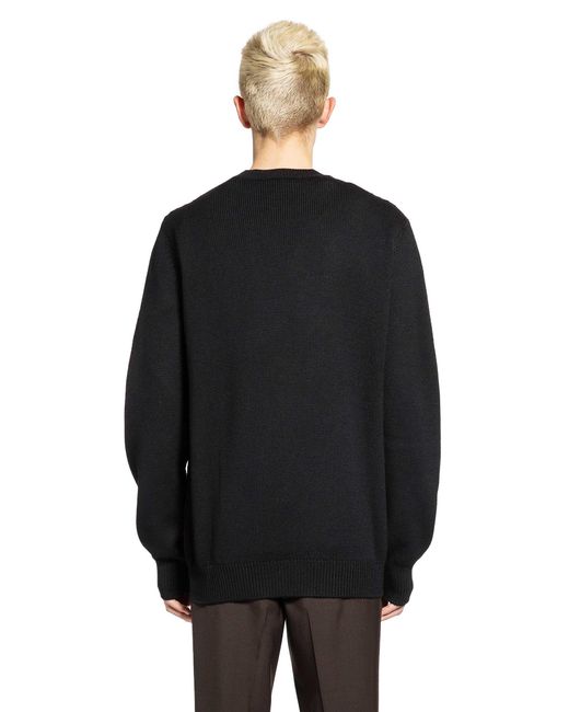 Fendi Black Corduroy Ff Wool Sweater for men