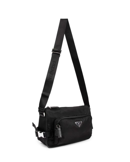 Prada Black Medium Re-Nylon Shoulder Bag for men