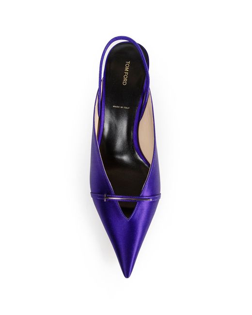 Tom Ford Blue Julianne Satin Slingback Pumps