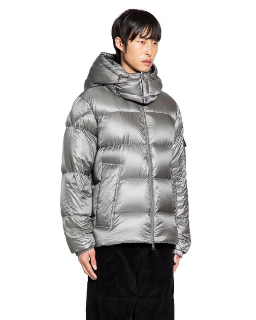 Moncler Gray Couyere Hooded Short Down Jacket for men