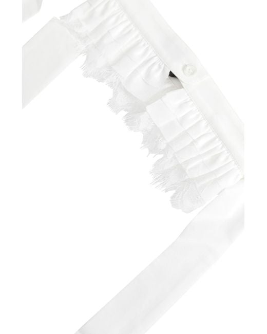 Ann Demeulemeester White Tosten Lace Ruffled Collar for men
