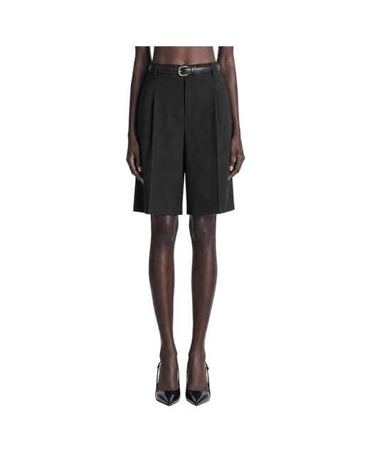 Max Mara Black Woollen Cloth Bermuda Shorts
