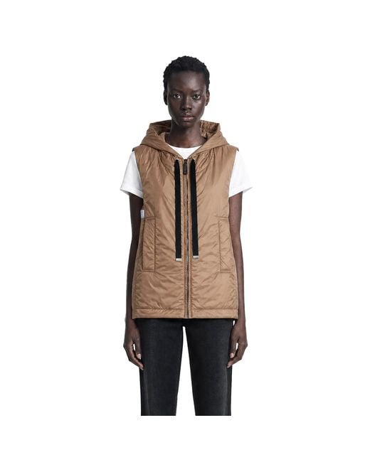 Max Mara Natural Padded Water-Repellent Hooded Gilet