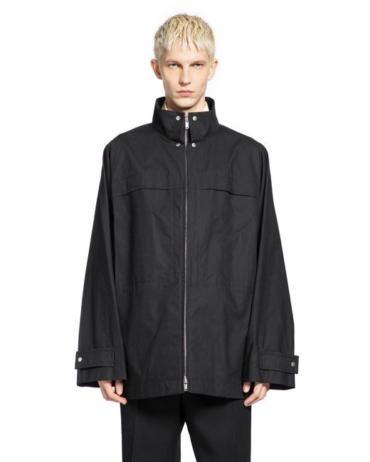 Jil Sander Black Textured Cotton Jacket for men