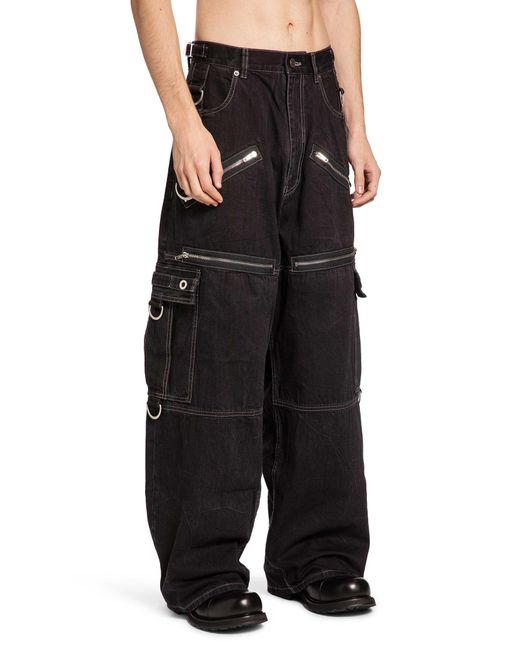 Balenciaga Black D-Ring Cargo Pants for men