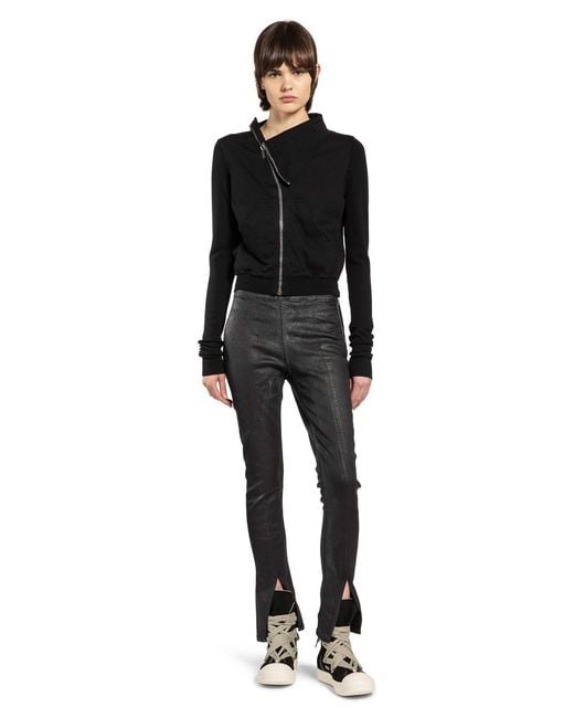 Rick Owens Black Temple Slit Front Leggings