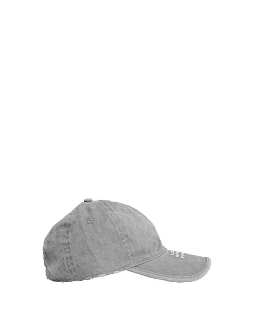 MM6 by Maison Margiela Gray Washed Cotton Label Cap for men