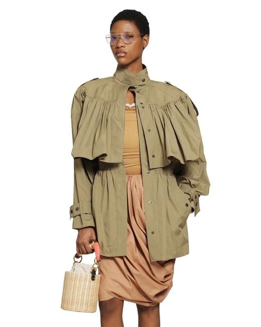 Chloé Green Short Trench Coat