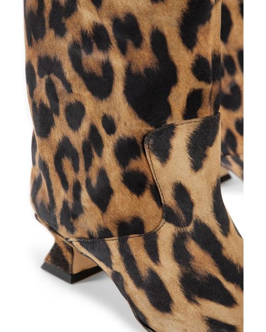 Miista Brown Effie Animal Print Tall Boots
