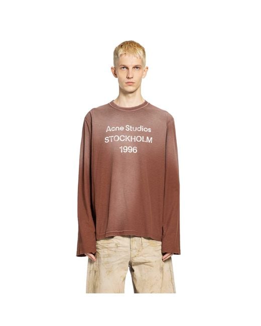 Acne Brown 1996 Logo Long Sleeve T-Shirt for men