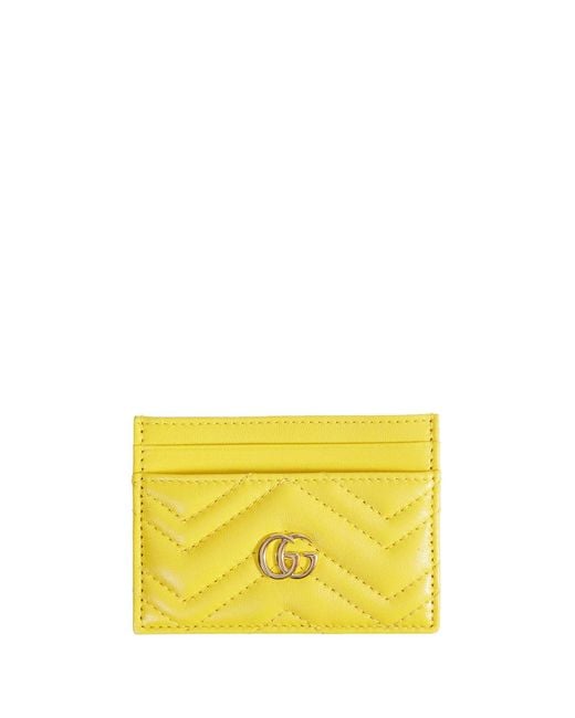 Gucci Yellow Gg Marmont Card Case
